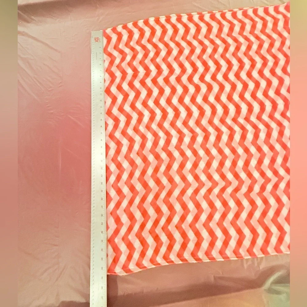 Etcetera by Carlisle White and Orange Chevron Infinity Scarf